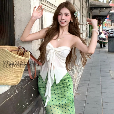 泰国普吉岛海边度假抹胸比基尼
