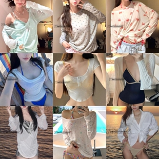 比基尼搭子防走光开衫防晒罩衫长袖短袖短裤长裤泳衣三角巾皮帘裙