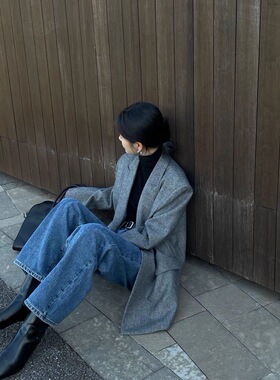 SWHP 【正品现货】简约高级30羊毛西装外套早春百搭通勤气质上衣