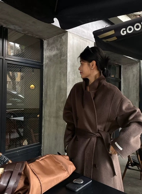 SWHP xian下好品质 清仓 100%双面羊毛大衣 细腻柔软中长款外套