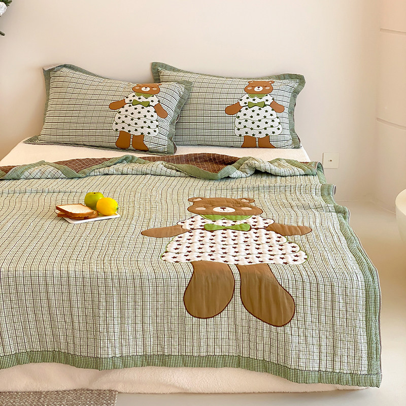 A类母婴级六层纱布被儿童卡通色织提花夏凉被单人夏季盖毯空调被