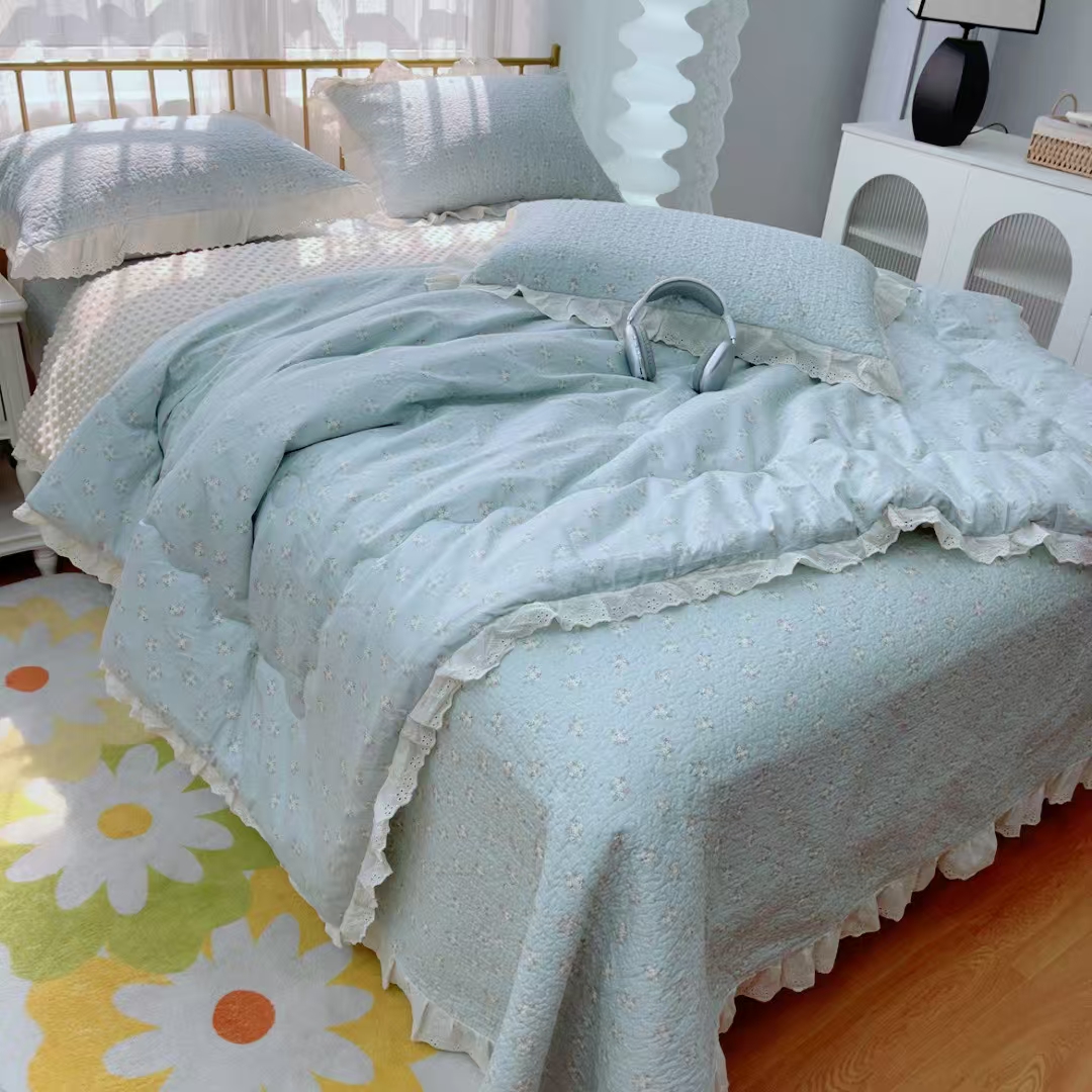 纯棉豆豆被床盖款床上四件套