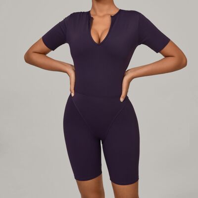 舞蹈紧身透气空中运动瑜伽连体衣 提臀一体式速干瑜伽服带胸垫