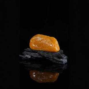 老挝田黄石7.9-4.3-3.3石雕刻摆件天然原石章料天然精品特级薄意