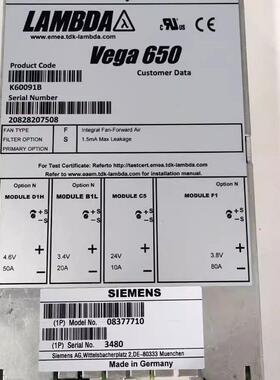 LAMBDA K60091B Vega 650 电源 CT设备专用议价维修