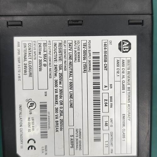 1404-M405B-CNT AB Powermonitor 电力监测工控控制器议价维修