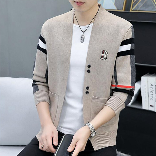 潮牌刺绣男士针织开衫春秋季上衣