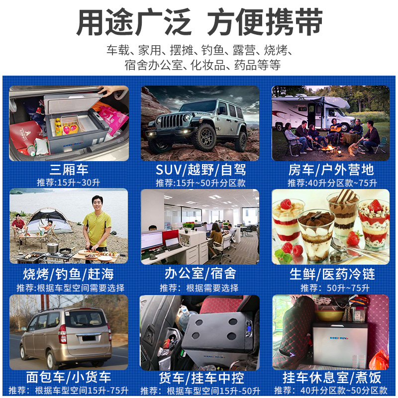 车载冰箱压缩机制冷12V24V通用车家两用冷冻冷藏汽车货车小型冰柜