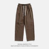 男秋季新款打褶设计复古日系潮牌直筒长裤K2148-P45控68，男装休闲裤，电商A362