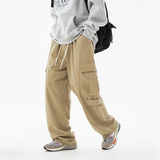 复古工装直筒裤装户外拼接设计纯棉宽松潮牌长裤L2297-P56控98，男装休闲裤，电商A362