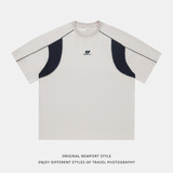 T恤男春夏新款美式情侣潮牌圆领刺绣体恤衫MT7159-P40控59，男装T恤，电商A362