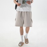 短裤男夏季新款简约运动风打褶宽松质感五分卫裤OK2605-P39控68，男装休闲裤，电商A362