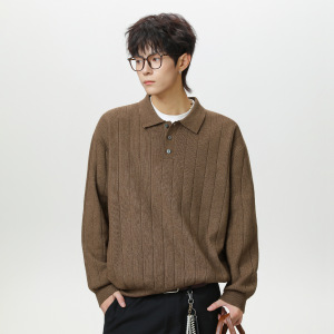 翻领毛衣男秋冬新款质感polo针织衫休闲长袖T恤MM4161-P70控108图片