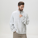 半拉链立领毛衣男秋冬新款保暖廓形针织衫线衣MM4159-P70控108，男装针织衫/毛衣，电商A362