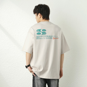 短袖T恤男夏季新款宽松纯棉休闲潮牌半袖体恤衫MT7191-P30控49图片