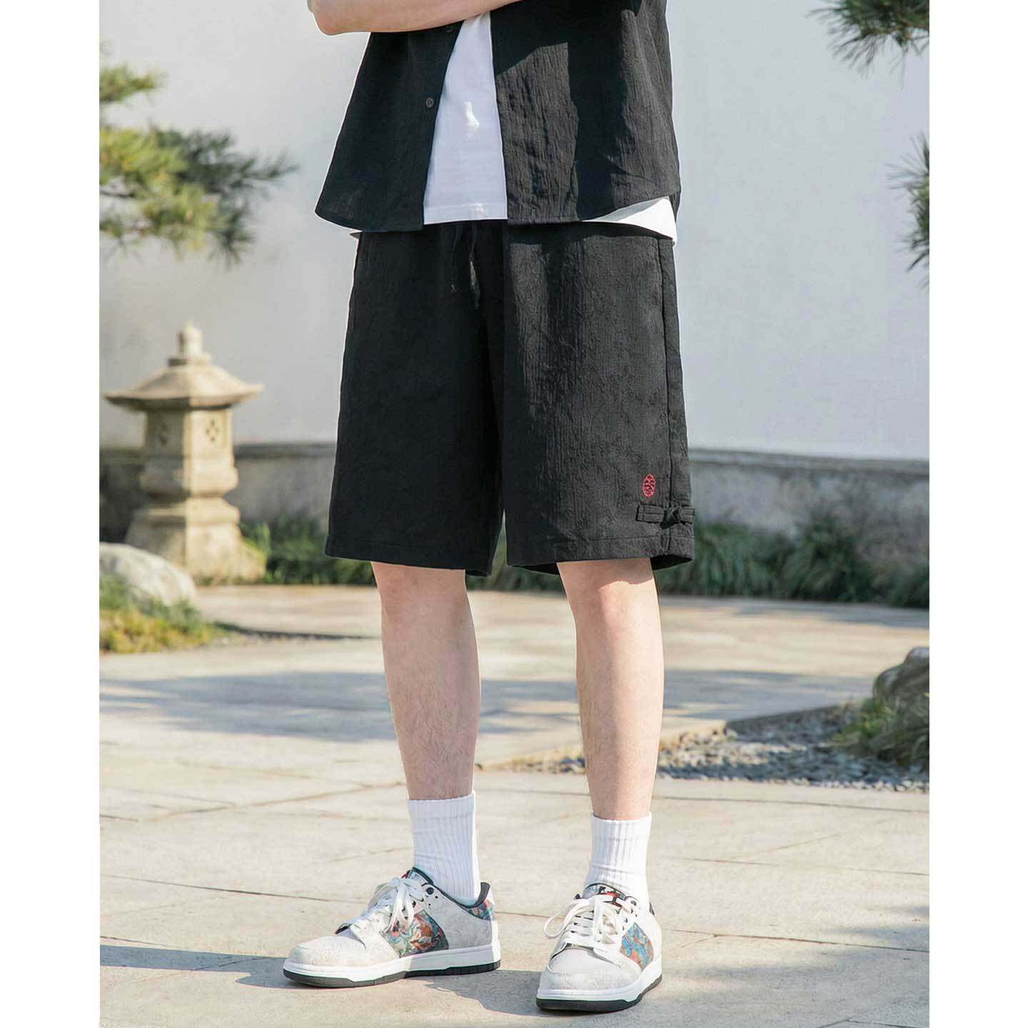 休闲短裤男夏季直筒宽松盘扣设计潮五分裤子OK2701-P38控68,男装休闲裤,电商A362