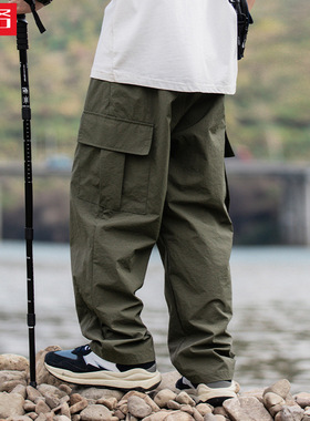 新款山系轻薄宽松打褶设计休闲长裤子男装K2147-P55控88