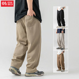 休闲裤男新款潮牌微宽松日系质感基础款纯色长裤K2214-P60控98，男装休闲裤，电商A362