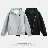 连帽卫衣男秋款重磅质感短宽廓形夹克潮牌休闲MW3976-P82控138，男装卫衣，电商A362