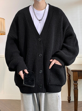 肌理设计开衫毛衣新款秋冬宽松质感线衣外套情侣K4089-P59控88