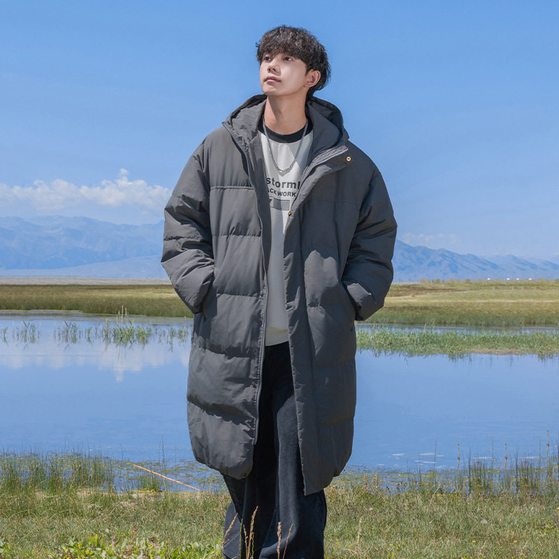 过膝棉服冬季加厚保暖防泼水连帽宽松棉大衣外套BL5113-P70控129，男装棉衣，电商A362