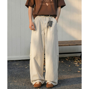 纯棉工装休闲裤男春夏基础款纯色宽松直筒长裤子OK2641-P55控88