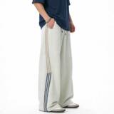 卫裤男春款侧边撞色条纹长裤子脚口可调运动裤MK2435-P45，男装休闲裤，电商A362