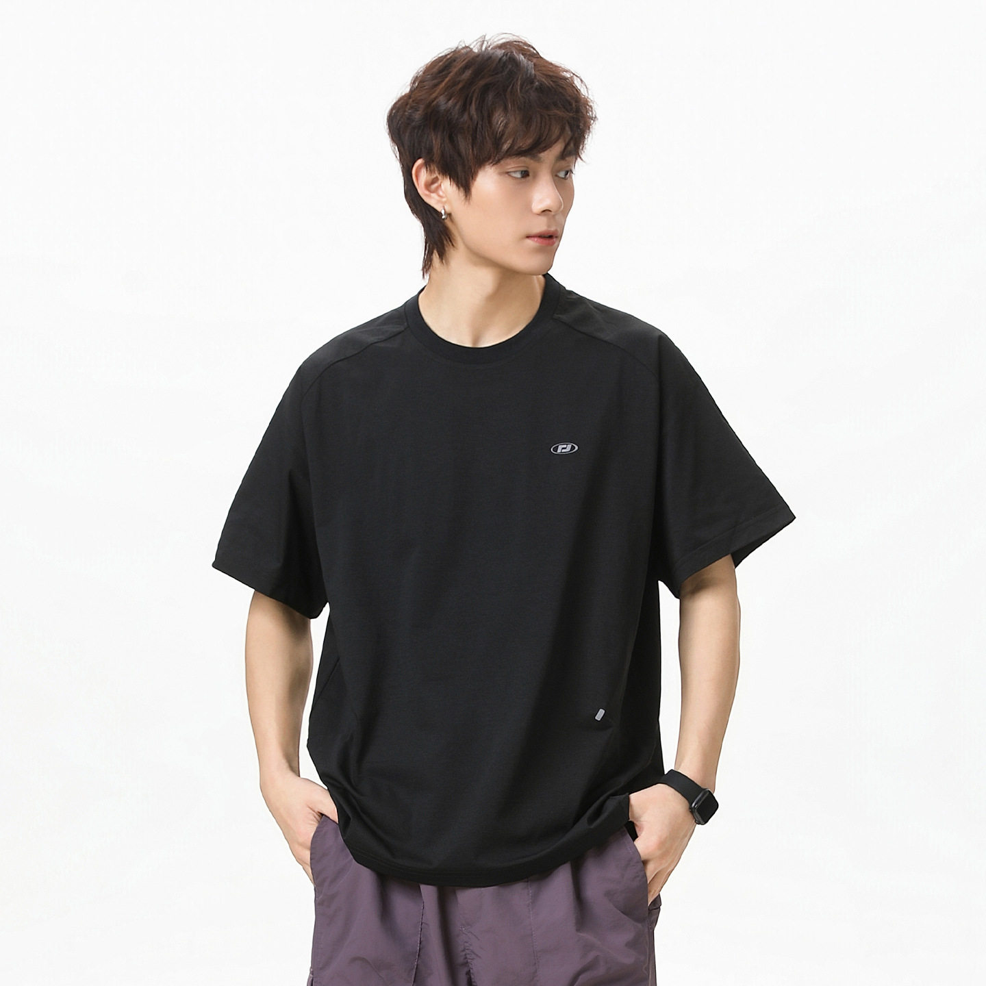 T恤男夏季薄款纯色宽松质感休闲短袖体恤OT7255-P30控49，男装T恤，电商A362