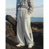 男春季款直筒宽松运动裤子脚口可调潮牌美式长裤MK2435-P45，男装休闲裤，电商A362