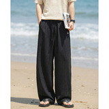 休闲裤男春夏薄款透气垂感宽松慵懒松弛直筒裤子OK2545-P40控68，男装休闲裤，电商A362