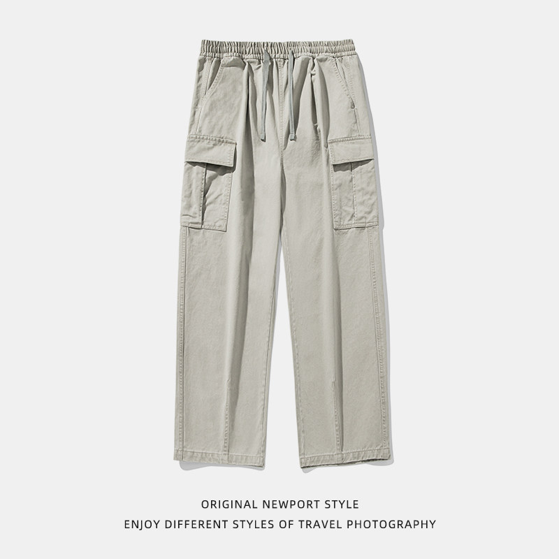 平铺裤男春夏款直筒宽松质感斜纹纯棉工装长裤MK2414-P70控108，男装休闲裤，电商A362