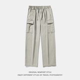 平铺裤男春夏款直筒宽松质感斜纹纯棉工装长裤MK2414-P70控108，男装休闲裤，电商A362