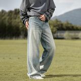 牛仔裤男秋季宽松直筒裤潮牌美式复古长MN2454-P60控98，男装牛仔裤，电商A362