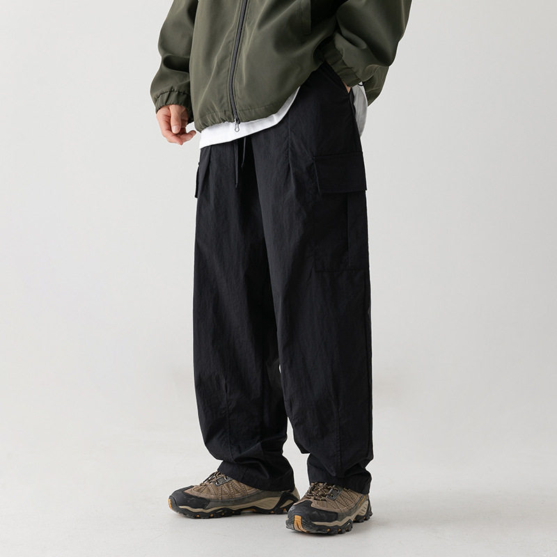 工装长裤男秋季款日系户外宽松打褶抽绳休闲裤K2147-P55控88,男装休闲裤,电商A362