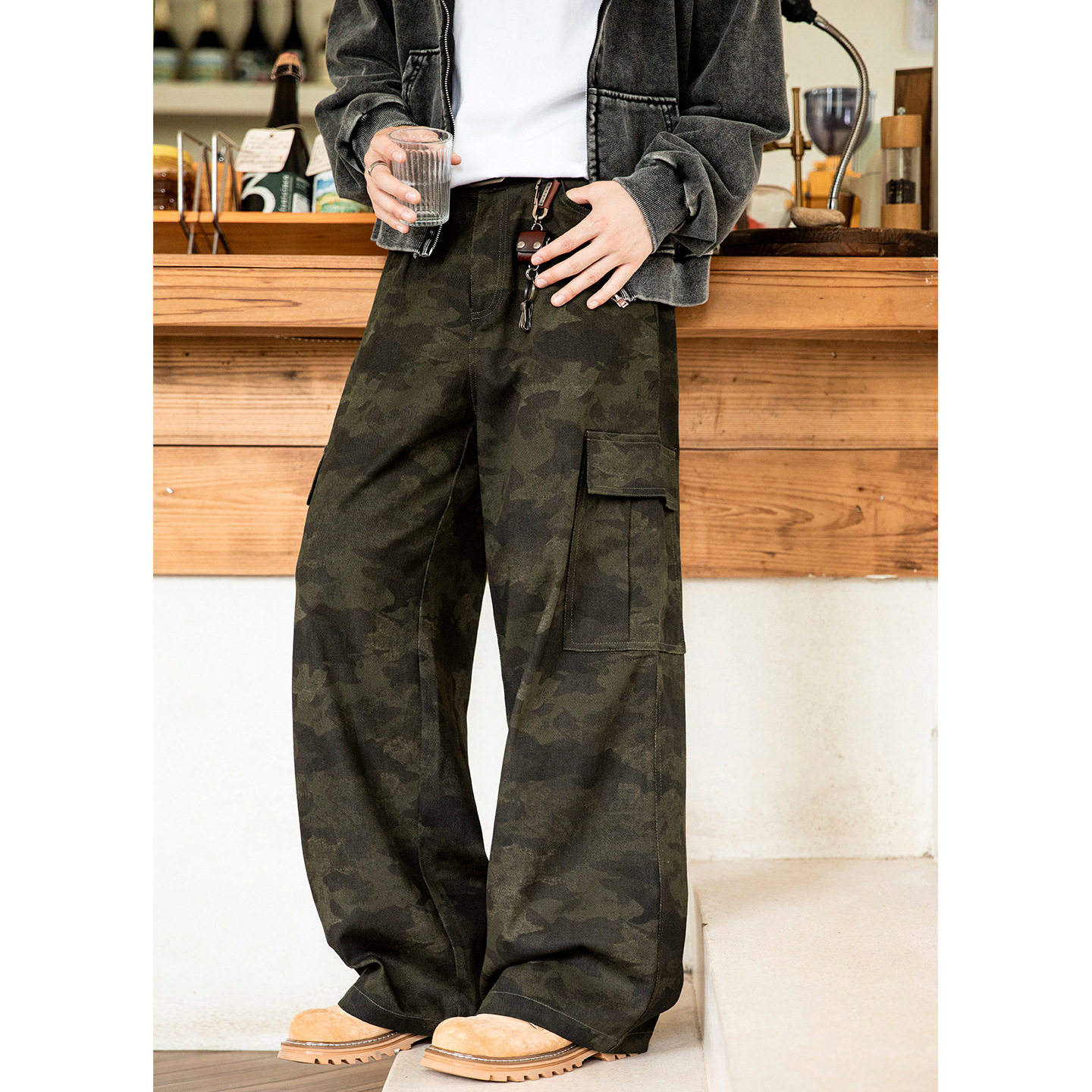 复古迷彩工装裤男秋季款潮牌美式直筒宽松休闲MK2447-P65控108,男装休闲裤,电商A362