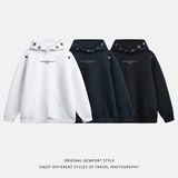 刺绣连帽卫衣男秋季高街美式廓形宽松运动帽衫外套MW3997-P60控98，女装短外套，电商A362