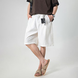 夏季薄款透气中裤简约宽松亚麻纹理休闲短裤OK2600-P40控75，男装休闲裤，电商A362