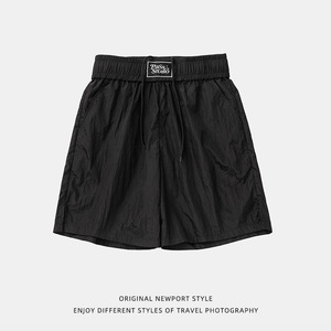 微皱休闲短裤男夏季款宽腰带设计美式潮牌运动宽松MK2426-P30控55图片