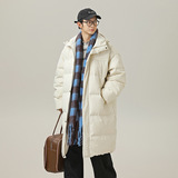 加厚保暖防泼水连帽棉衣潮牌过膝休闲棉袄外套BL5113-P70控129，男装棉衣，电商A362