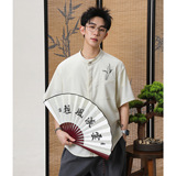 短袖衬衫男夏季透气款立领风竹叶刺绣暗门襟衬衣OC7290-P35控65，男装衬衫，电商A362