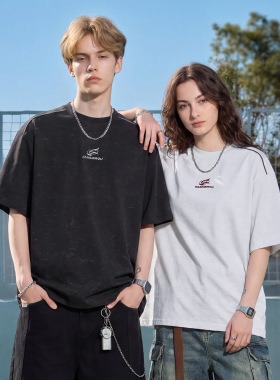 T恤男夏季质感纯棉情侣半袖反光条潮牌体恤衫OT7280-P39控68