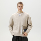 小v领毛衣男秋冬款慵懒复古针织衫宽松百搭外套MM4151-P55控88，男装针织衫/毛衣，电商A362
