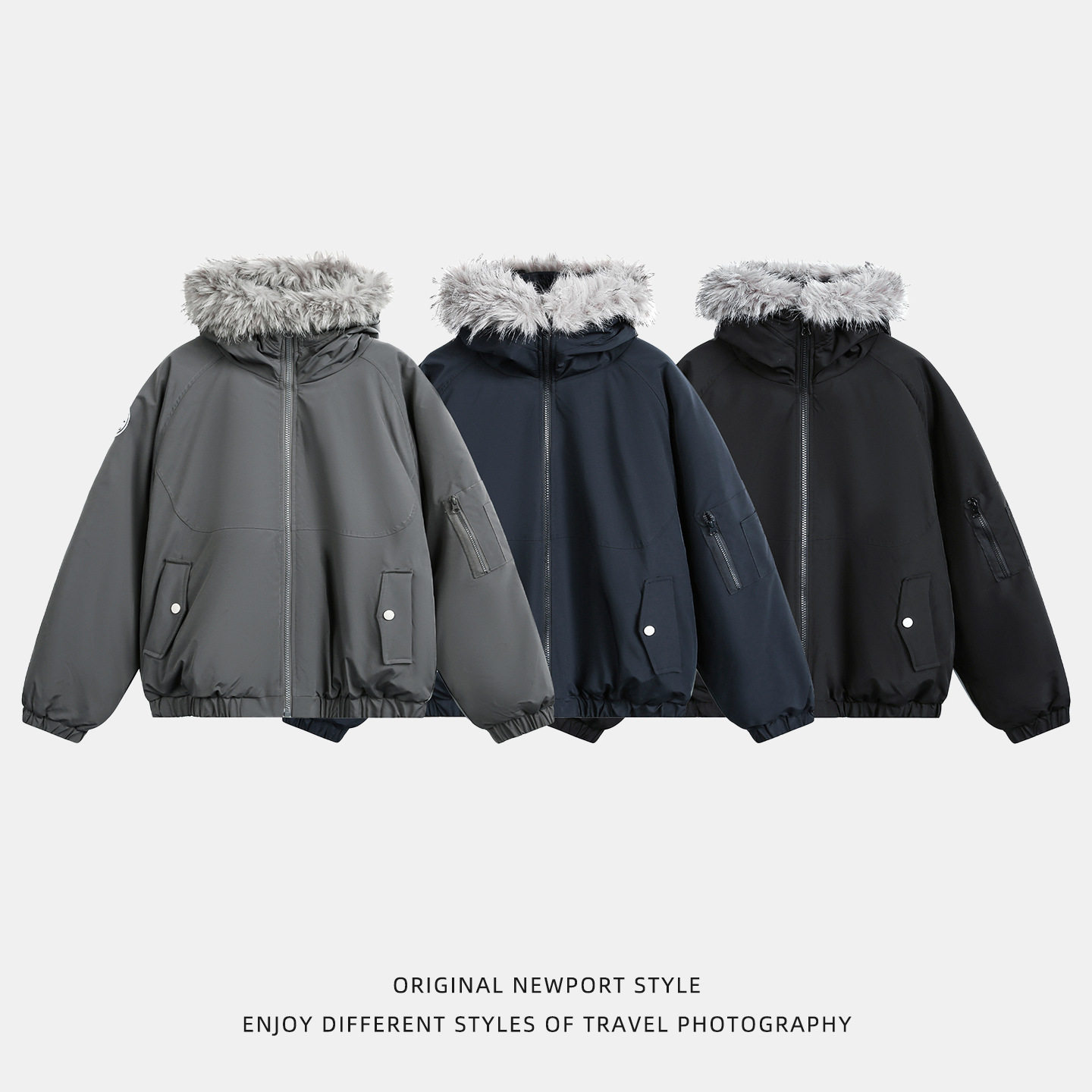 帽棉服男冬季加厚保暖工装派克服防泼水短宽棉衣MD5163-P115控188,男装棉衣,电商A362
