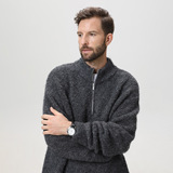 半拉链立领毛衣男秋冬新款保暖廓形针织衫线衣MM4159-P70控108，男装针织衫/毛衣，电商A362