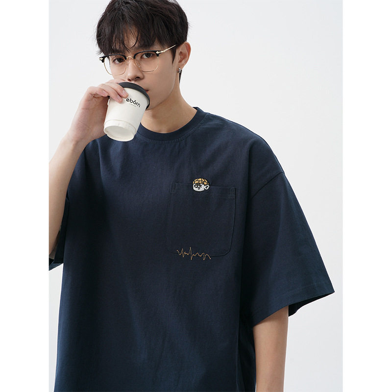 纯棉短袖T恤男春夏新款宽松休闲情侣潮牌体恤衫MT7156-P35控55，男装T恤，电商A362