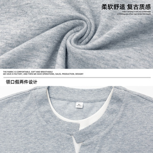 T恤男夏季质感宽松不对称双层领半袖潮牌休闲体恤OT7288-P45控85图片