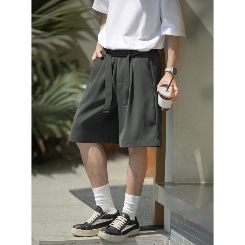 休闲短裤男夏季新款中裤腰部打褶西裤潮牌宽松MK2422-P40控65，男装休闲裤，电商A362