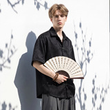 短袖衬衫男夏季风感金属一字扣休闲衬衣OC7289-P38控68，男装衬衫，电商A362