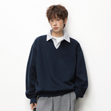V领卫衣春款重磅质感复古学院风polo套头衫外套OW8031-P58控98，男装卫衣，电商A362