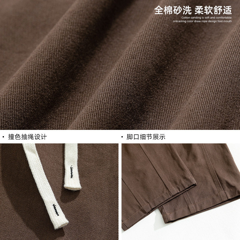 男秋季新款打褶设计复古日系潮牌直筒长裤K2148-P45控68,男装休闲裤,电商A362